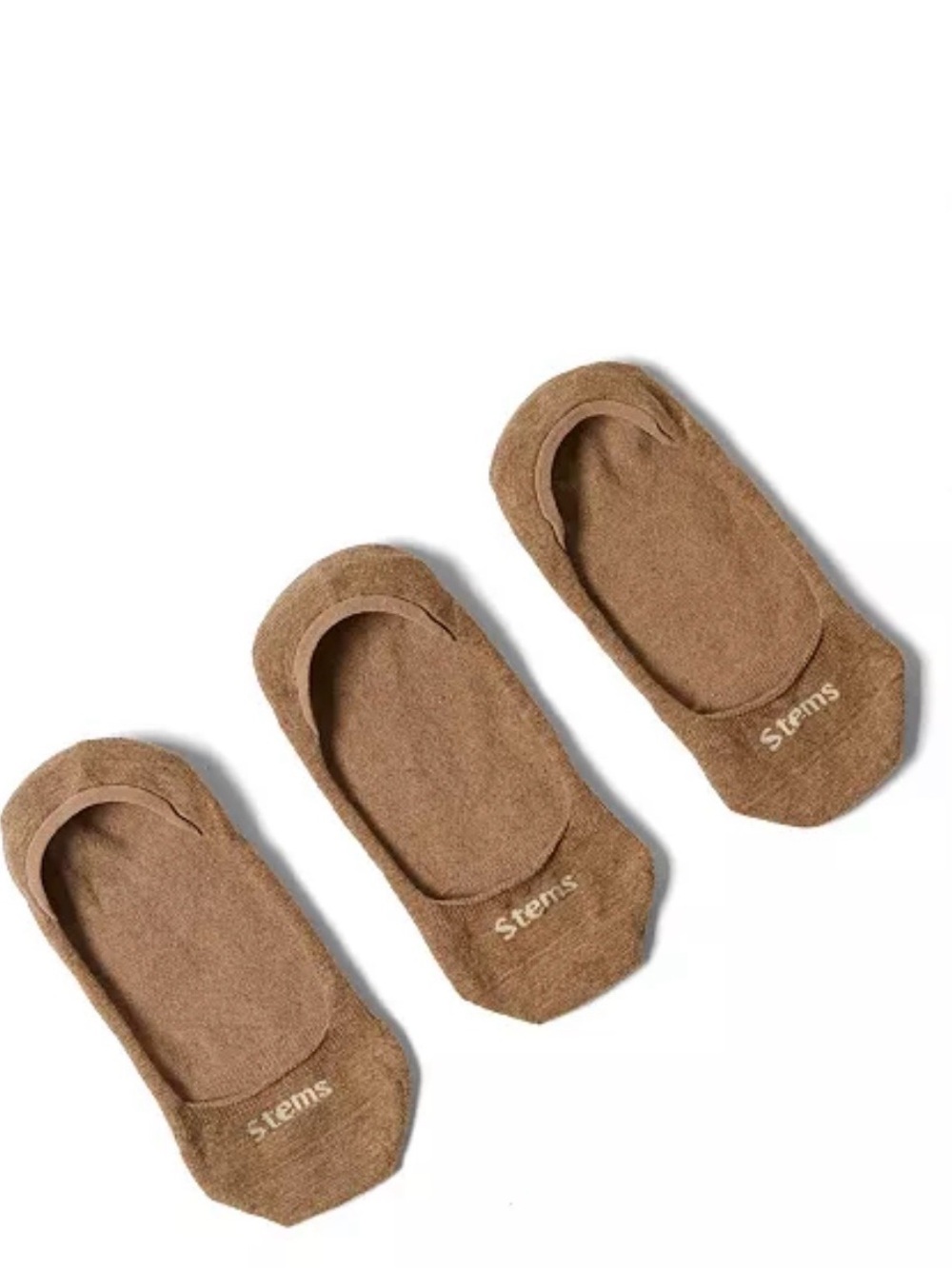 (3) Stems Cotton Blend No-Show INVISIBLE STEP  Socks
